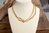 Boho Necklace – Knotted Rope and Chain in Gold Tone