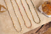 Dainty Classic Beaded Necklace – Matte Gold and Semi-Precious Stones