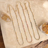 Dainty Classic Beaded Necklace – Matte Gold and Semi-Precious Stones