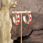 Jeweled Bubble Hoop Earrings – Colorful Acrylic Cabochons