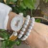 Wooden Beads, Sliced Stone Bracelet Set