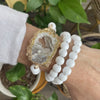 Wooden Beads Sliced Stone Bracelet Set