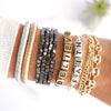 Heishi Disc Boho beaded stretchy bracelet Silver Gold Shell