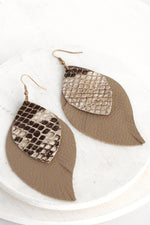 Snake Skin Leather Earrings