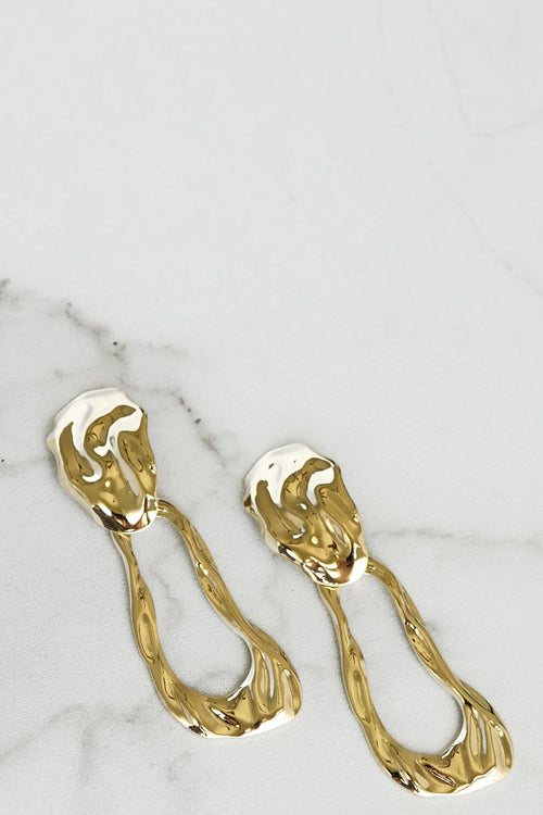 Melting Gold Dangle Earrings