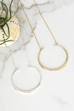 Crescent Moon Layering Necklace - Silver or Gold