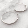 Flat Hoop Earrings - Silver Tone